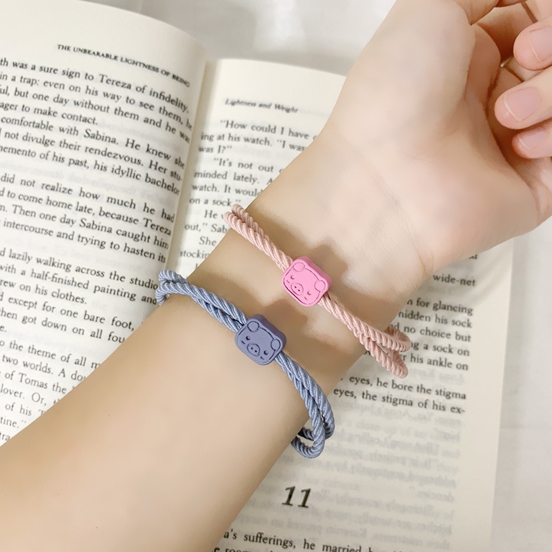 Dễ Thương Dây Buộc Tóc Co Giãn Hình Chú Heo Đáng Yêu Cho Nữ
