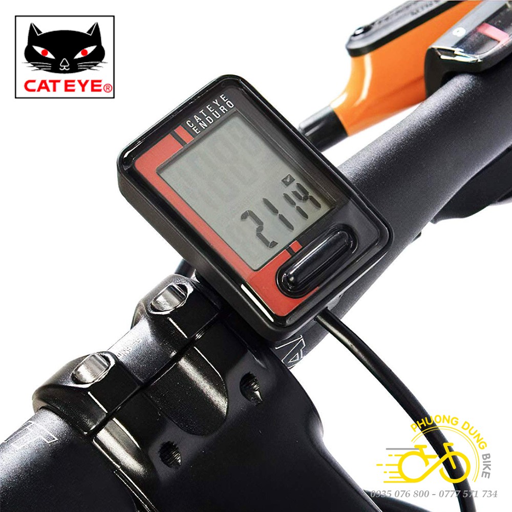 Đồng hồ đo tốc độ xe đạp có dây Cateye Enduro CC-ED400