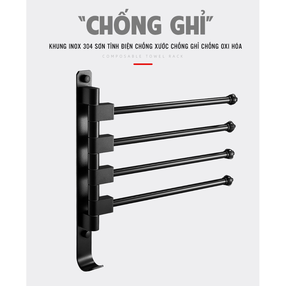 Giá Treo Khăn Phòng Tắm Hàng Cao Cấp Inox Sơn Tĩnh Điện