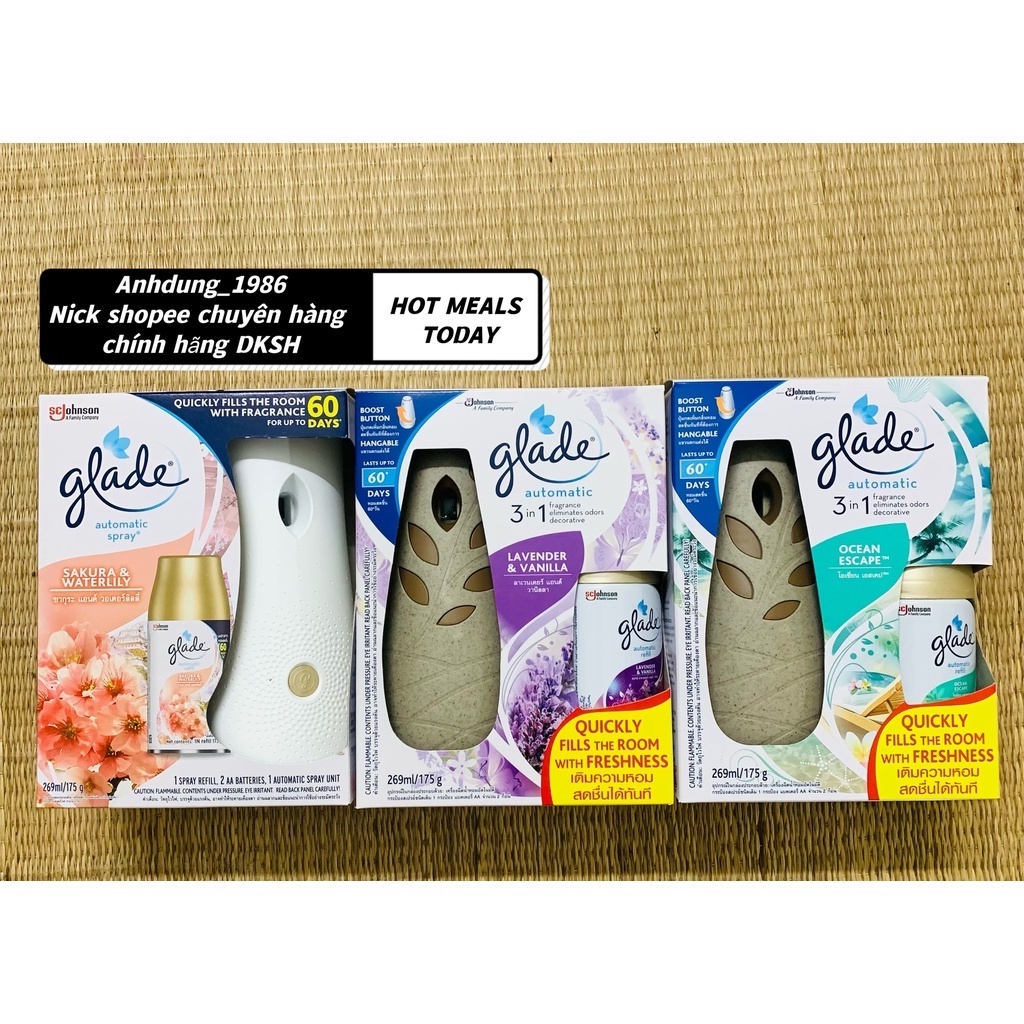 Máy Xịt Thơm Phòng Glade Tự Động 3in1 Hàng Chuẩn Thái Lan