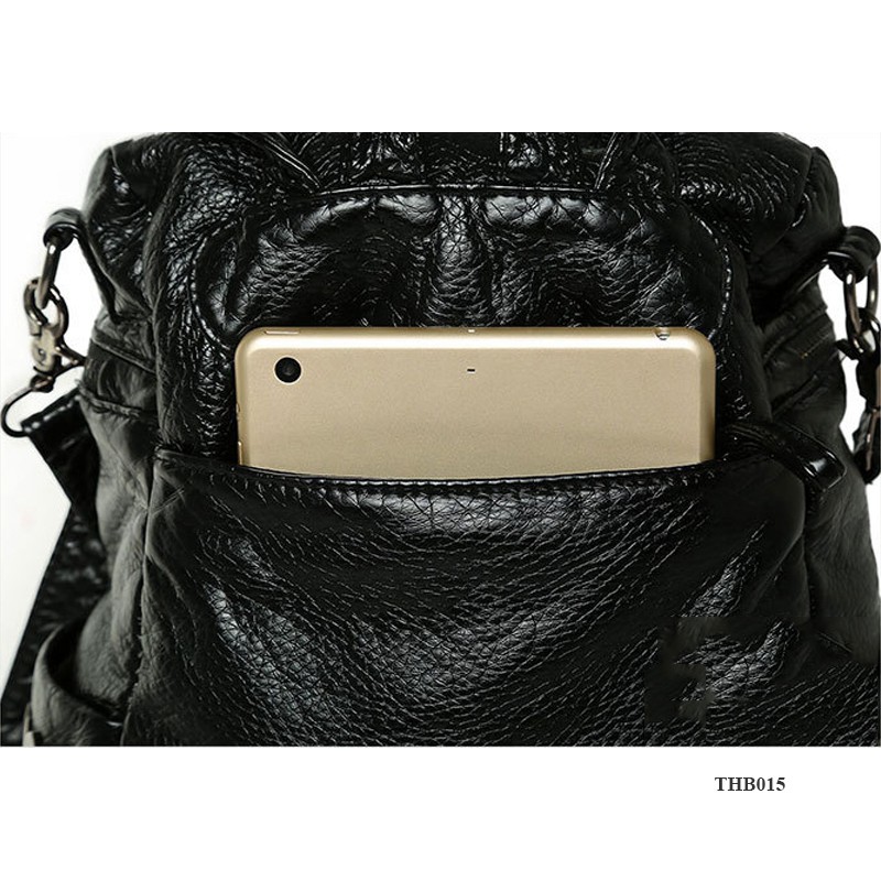 Balo da tán đinh Hàn Quốc cá tính, Balo kiêm túi đeo vai, siêu bền, vừa A4, Ipad, dùng đi làm, du lịch THB015