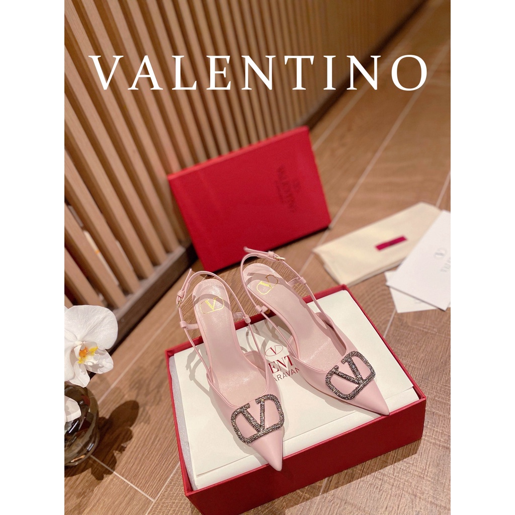 Valentino Giày Cao Gót 6 / 8cm Thiết Kế Đơn Giản Thời Trang