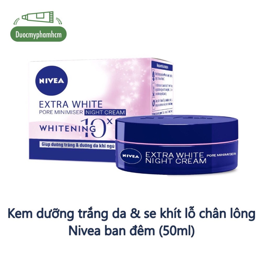 Kem dưỡng trắng da & se khít lỗ chân lông Nivea ban đêm (50ml)