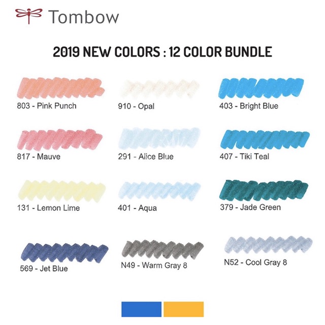 [DA ĐEN] Bút Tombow Dual Brush ABT Màu Mới Của 2019