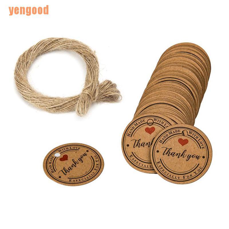 Set 100 Tấm Thiệp Giấy In Chữ Thank You Dùng Làm Quà Tặng