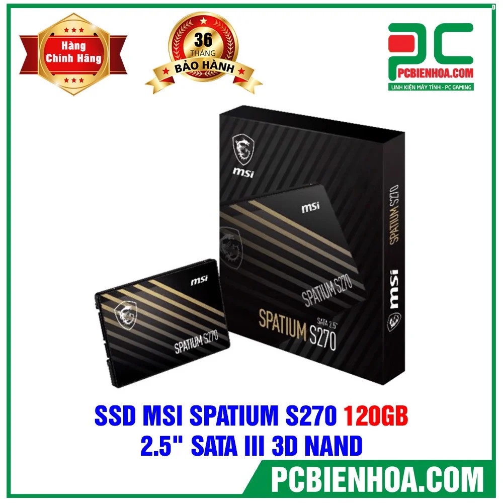 Ổ cứng SSD MSI SPATIUM S270 120GB 2.5" SATA III 3D NAND- hàng chính hãng 36T