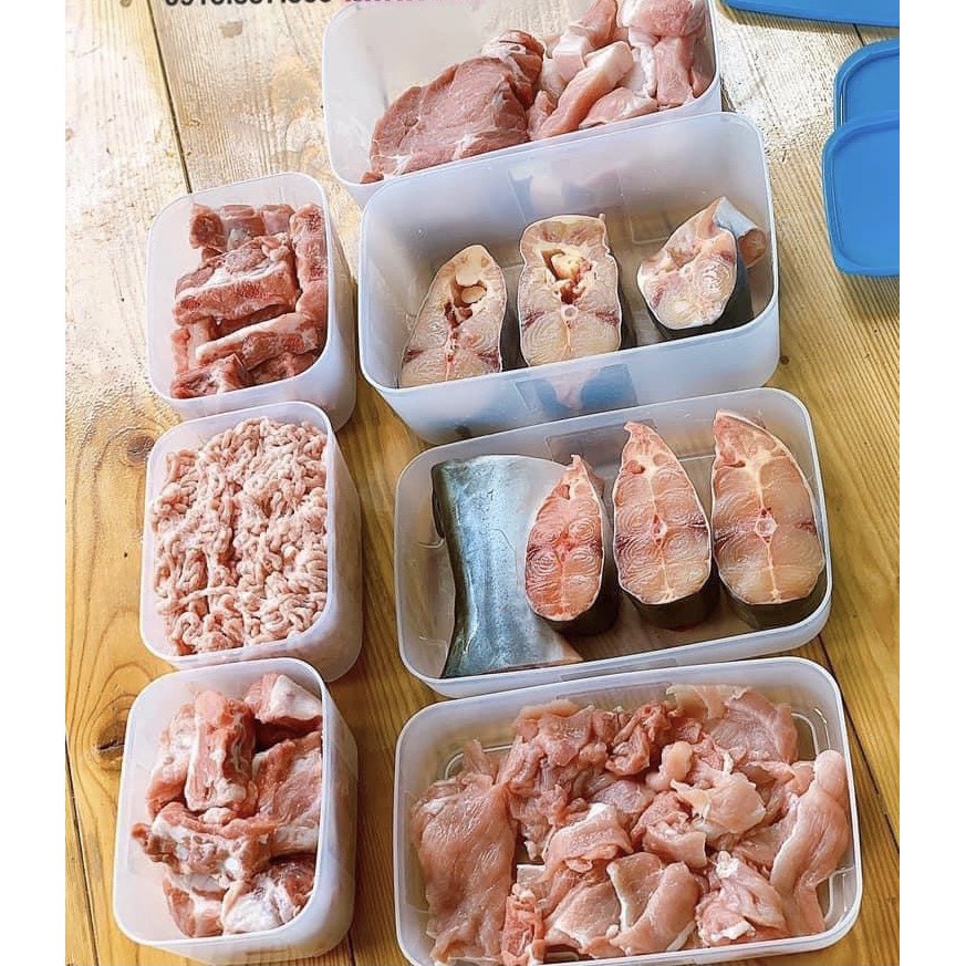 Bộ trữ đông 16 / fit set 7 / 8 hộp tách đông 16 / 6 hộp đông 650ml tupperware