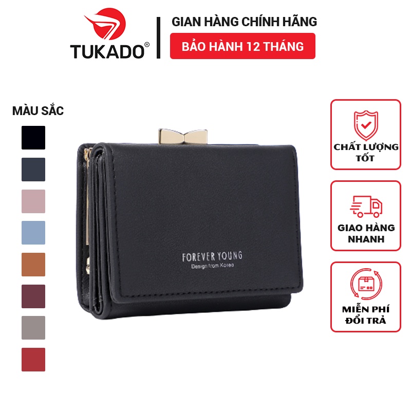 Ví Nữ Ngắn Mini Cầm Tay FOREVER YOUNG Đựng Tiền Gập 2 Nhỏ Gọn Nhiều Ngăn Tiện Dụng Da Cao Cấp Cực Đẹp Giá Rẻ PFY28