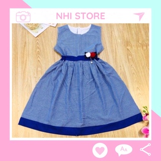 Đâm Bé Gái NHISTORE Đầm Dáng Xòe Cổ Tròn Chất Kate Hàn Họa Tiết SọcCaro Nhí  Điệu Đà Cho Bé