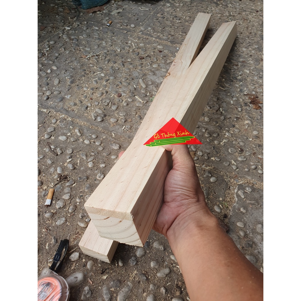Thanh gỗ thông vuông 5cm, dài 1m bào láng 4 mặt, cực đẹp cực chắc chắn, dùng đóng bàn, ghế,khung sườn,decor...
