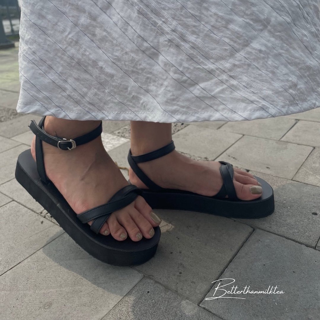 [No.48] Leather Sandals đế bằng 3cm