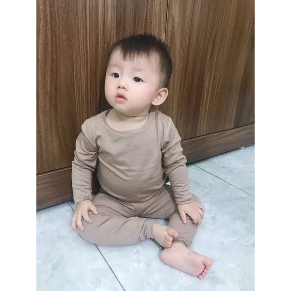 Bộ thun lạnh trơn dài tay mickymom cho bé từ 8-20kg