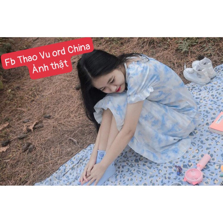 Váy Họa Tiết Mây ⚡️ẢNH THẬT⚡️ Váy Đầm Cotton, Tay Ngắn, Dáng Xinh | BigBuy360 - bigbuy360.vn