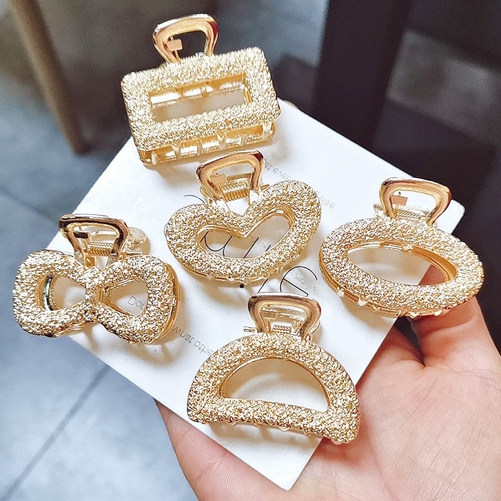 Set 5 Kẹp Tóc Càng Cua Hàn Quốc Xi Vàng Cực Đẹp Siêu Xinh