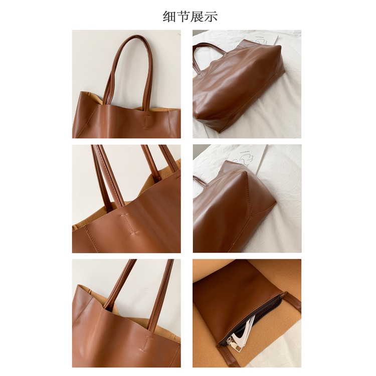 Túi Xách JASMIN NOIR Da PU Sức Chứa Lớn Kiểu Dáng Thời Trang Phong Cách Vintage Dành Cho Nữ