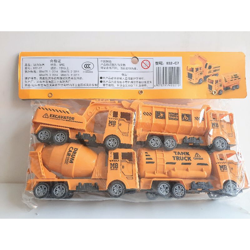 Túi 4 xe cứu hỏa, công trình, xe rác