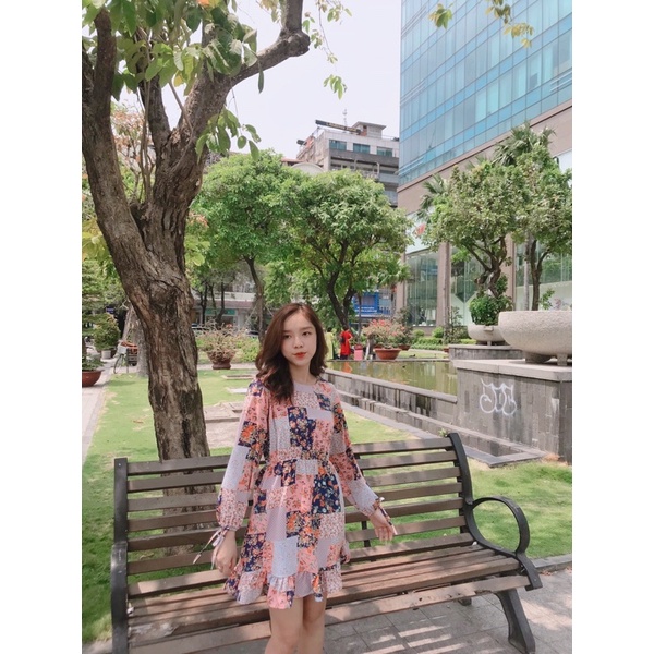 Đầm hoạ tiết vintage xinh