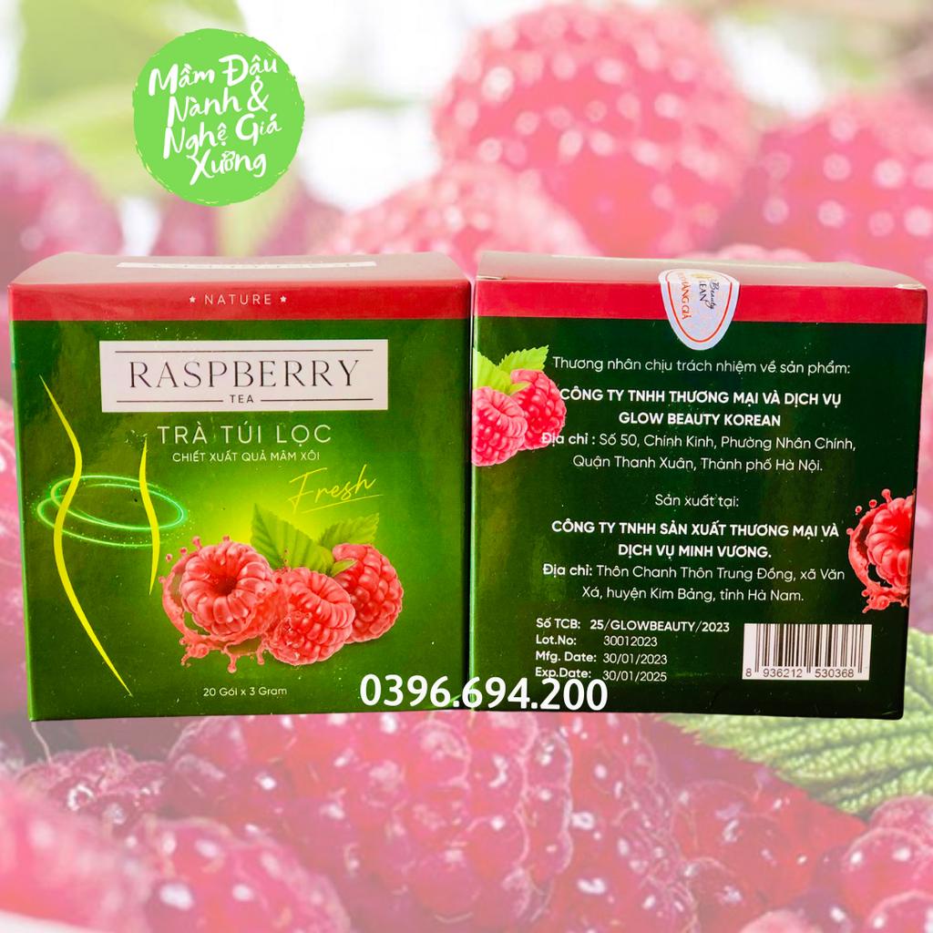 [Chính Hãng] Trà Mâm Xôi Phúc Bồn Tử Raspberry Dạng Túi Lọc Hỗ Trợ Giảm Cân Đẹp Da - Hộp 25 túi lọc x 3g