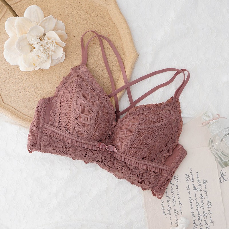 Áo Lót Ren Mềm Không Gọng Đệm Dày 4cm Nâng Ngực Thông Hơi B434