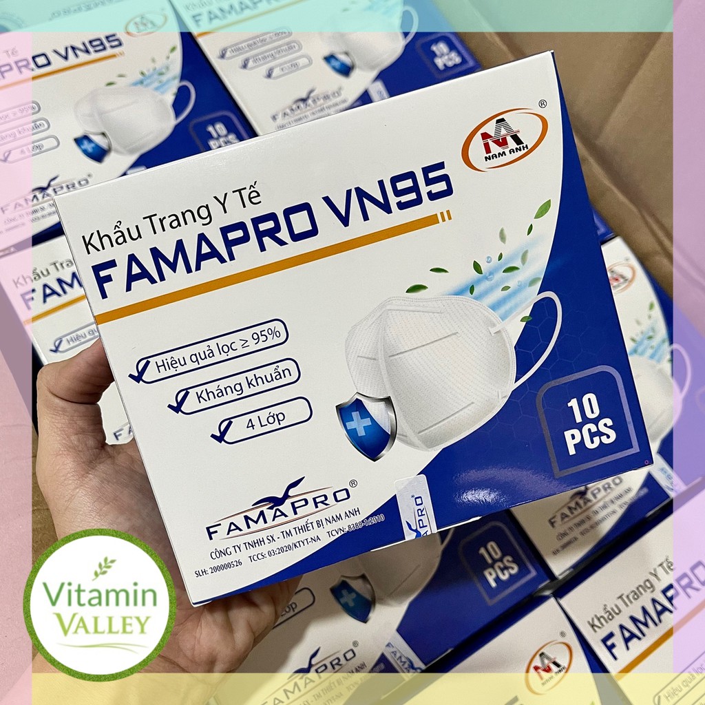 Khẩu Trang Y Tế Kháng Khuẩn 4 Lớp FAMAPRO VN95 Màu Trắng