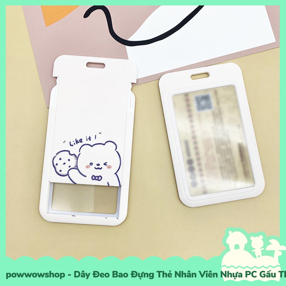 [Sẵn VN - Hỏa Tốc] Dây Đeo Thẻ Bao Thẻ Nhân Viên Nhựa PC Phong Cách White Milk Gấu Thỏ Bear Rabbit Cute Days
