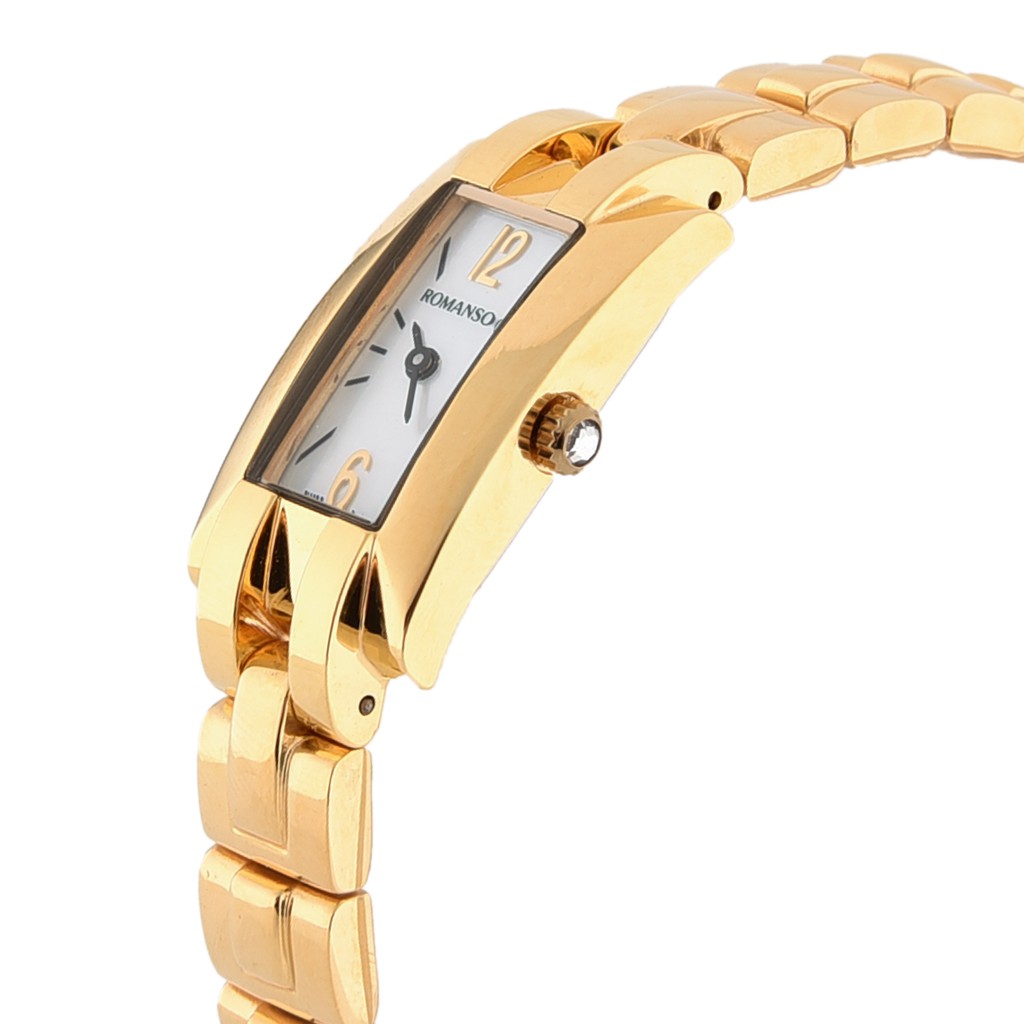 Đồng hồ Romanson Watch RM8274LGWH nữ mặt nhỏ kính Sapphire chống xước máy Thụy Sĩ dây thép cao cấp chính hãng