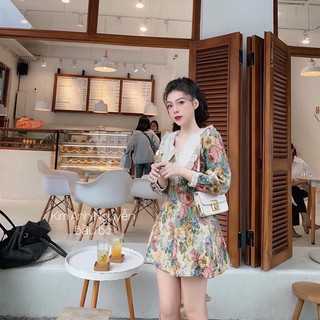 ( Ảnh thật ) Váy gấm cổ sen có lót quần