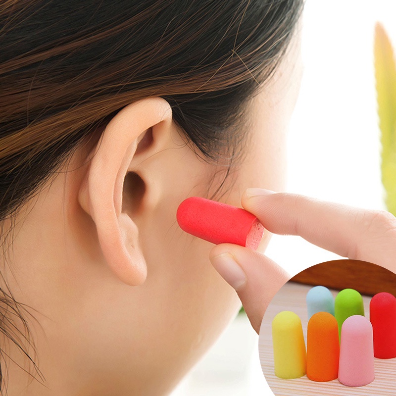 Nút nhét tai mềm chống ồn màu trơn DIY