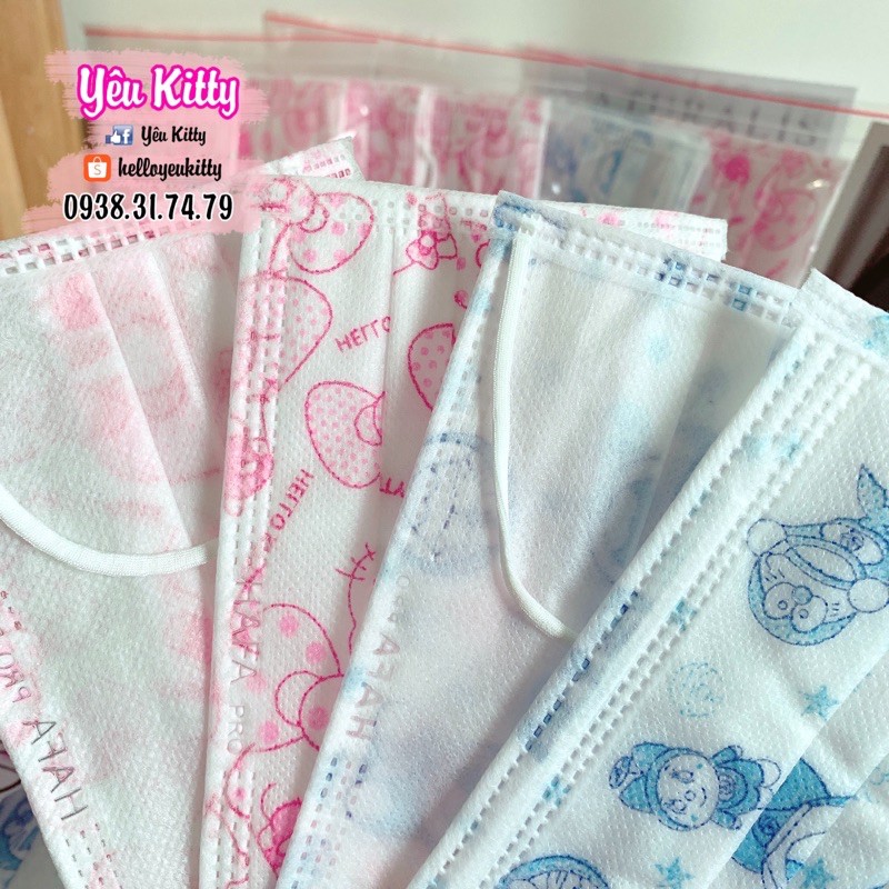 GÓI 10 KHẨU TRANG DORAEMON HELLO KITTY | BigBuy360 - bigbuy360.vn