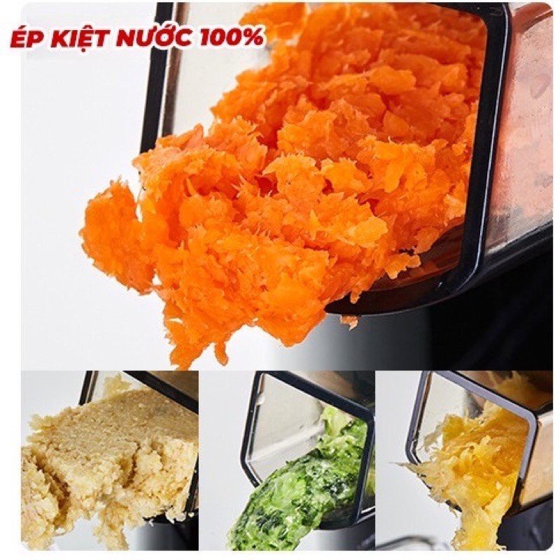 Máy ép chậm , máy ép trái cây , máy ép hoa quả SAVTM JE 07 ép kiệt bã đến 95% dễ dàng tháo lắp vệ sinh bảo hành 6 tháng