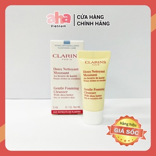 Mini Sữa Rửa Mặt Dành cho da khô và da nhạy cảm Clarins Gentle Foaming Cleanser Dry or Sensitive Skin 5ml