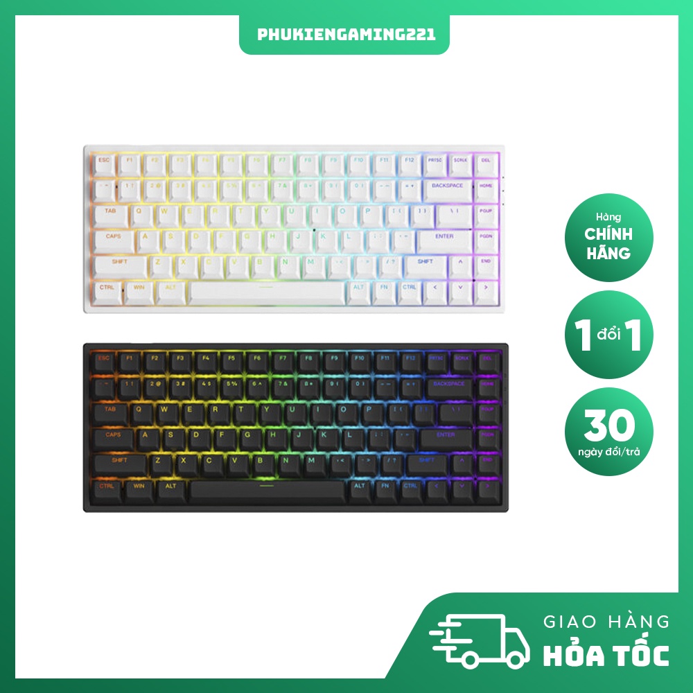 Bàn Phím Cơ Máy Tính Có Dây - AKKO 3084 v2 RGB Black / White (Foam tiêu âm / Hotswap / AKKO CS Jelly switch)