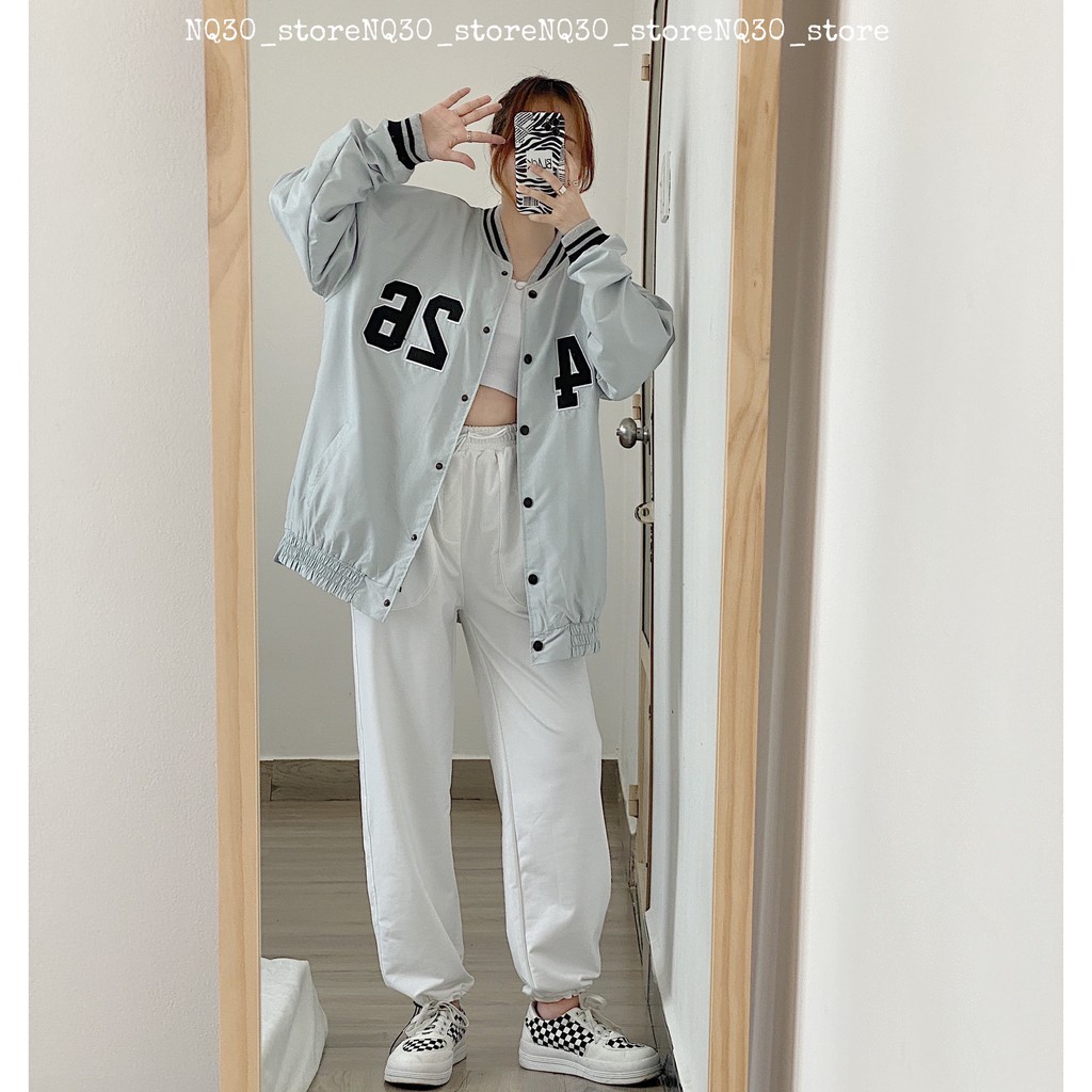 Áo Bomber Dù Thêu Số Chất Lớp Lót Nỉ Nam Nữ Ullzang | BigBuy360 - bigbuy360.vn