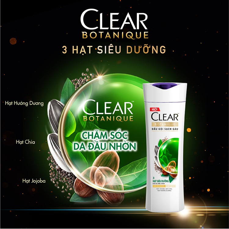 Dầu gội CLEAR Botanique 3 Hạt Siêu Dưỡng 180g