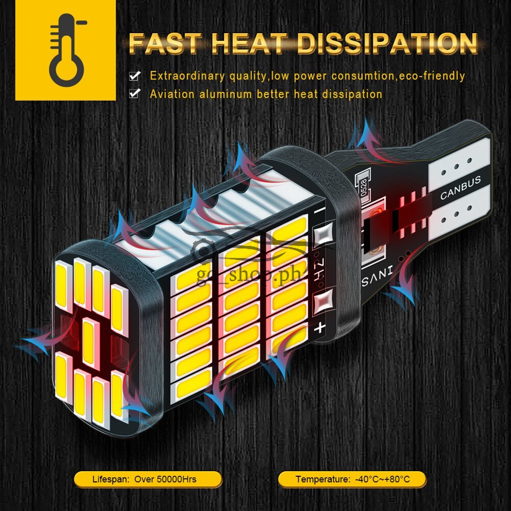 Set 2 Đèn led T15 45SMD W16W 4014 920 921 912 Siêu Sáng Dành Cho Ô Tô Bóng đèn led t15 canbus w16w 45smd 4014 siêu sáng cho ô tô xe máy