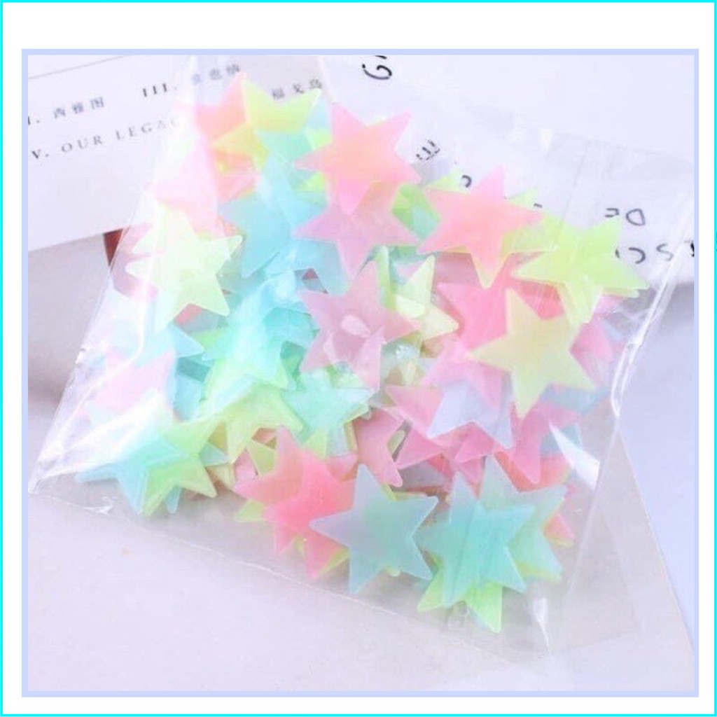 [1 GÓI 100C]Sao dạ quang phát sáng dán tường