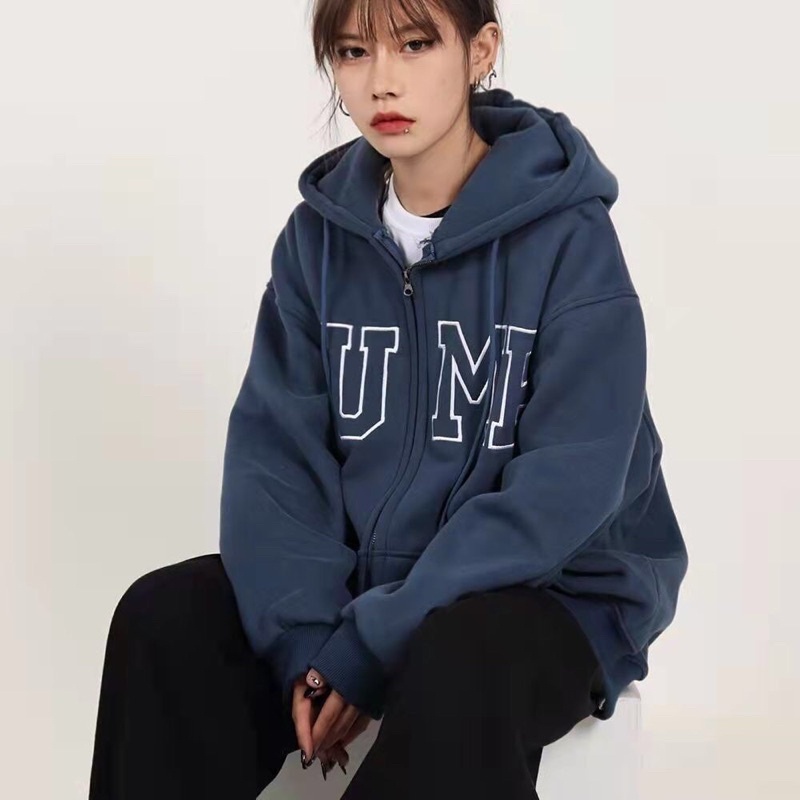 Áo Hoodie nỉ dài tay Phong Cách Hàn Quốc nam nữ mặc cực chât