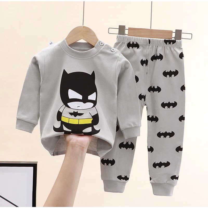 Bộ dài cotton Batman + mèo hồng  cho bé cực đẹp