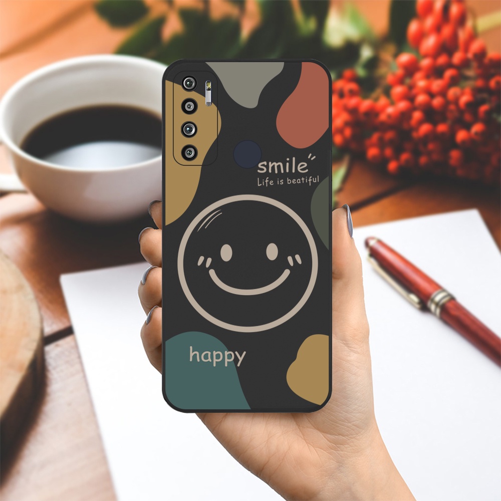 Ốp lưng Vina Case Vsmart Joy 3/Joy 4/Star 3/Aris/....dẻo đen in hình Happy Smile