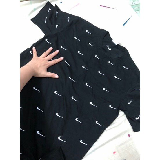 Áo thun Nike Swoosh in logo chất liệu cotton thấm hút mồ hôi, áo phông nam nữ form rộng tay lỡ ulzzang unisex