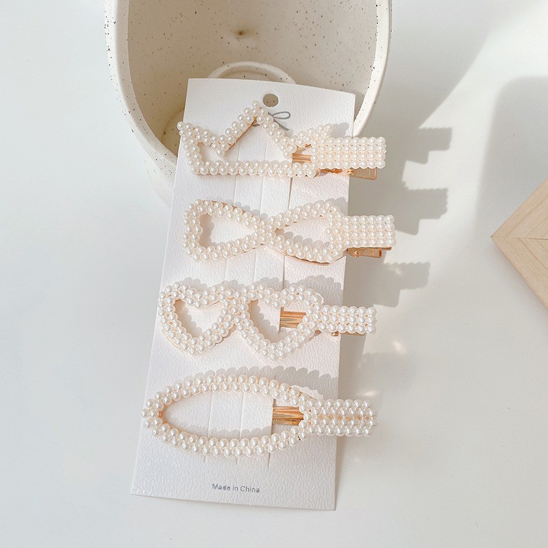 Phong cách hàn quốc đơn giản và xinh đẹp kẹp tóc trang trí bằng ngọc trai