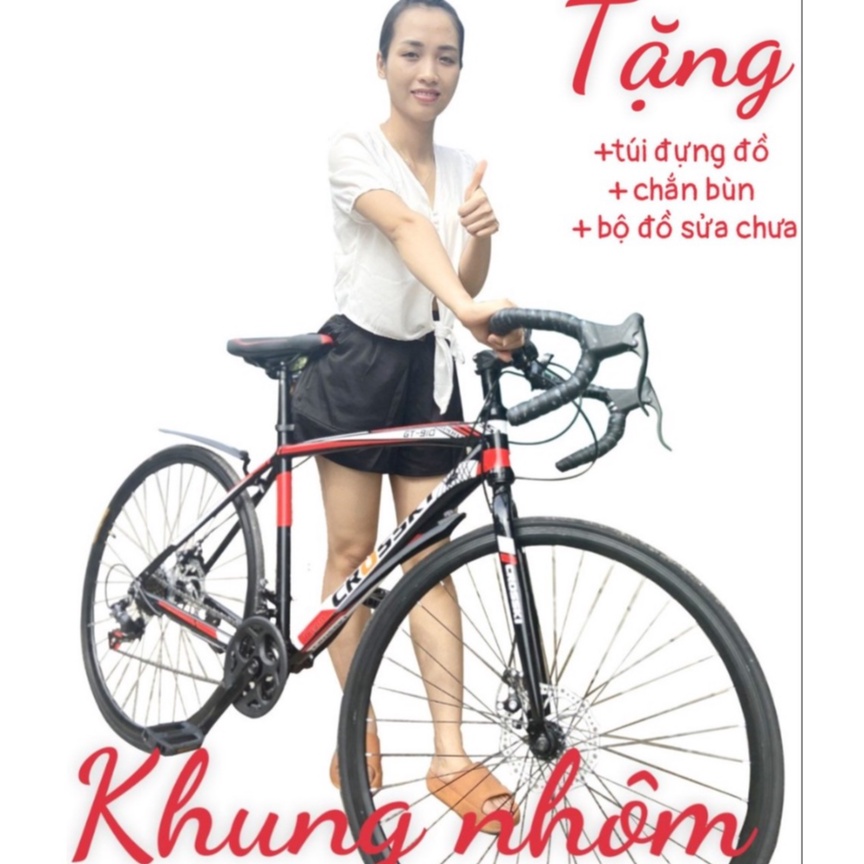 xe đạp đua xe crooky KHUNG NHÔM -CÓ VIDEO - size 700cc- a hìu Q7