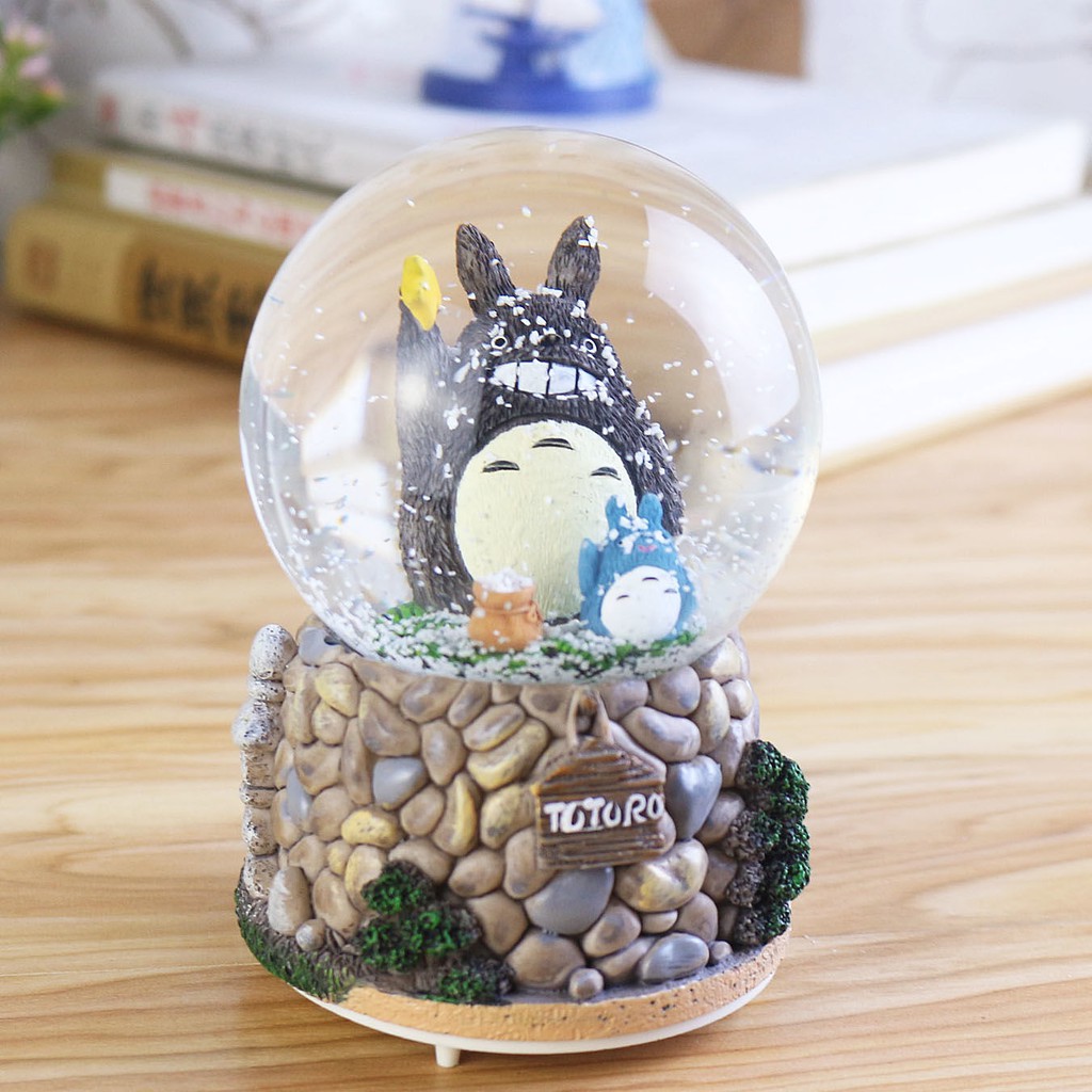 Quả Cầu Tuyết Pha Lê Phát Nhạc Hình Ngôi Nhà Totoro Sáng Tạo