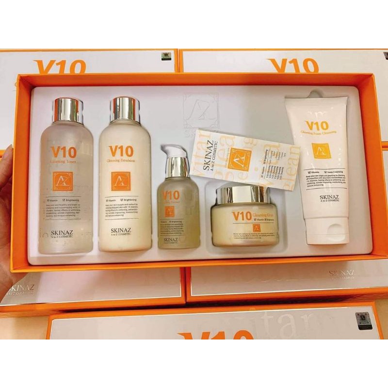 Set Dưỡng Trắng Da V10 Skinaz GLEAMING SKIN CARE