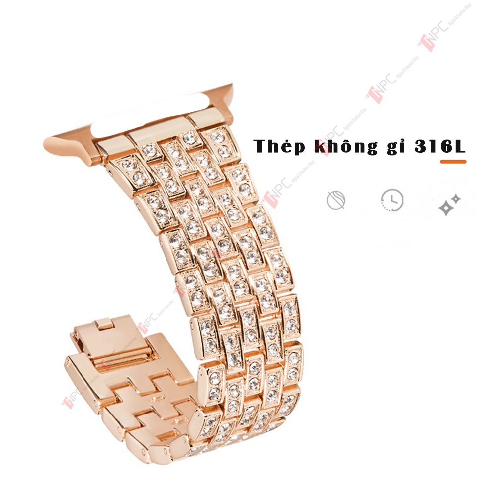 [Full Đá ] Dây Thép AW Đính Đá Sang Trọng dành cho Series 7 6 5 4 3 2 1 38mm 40mm 41mm 42mm 44mm 45mm