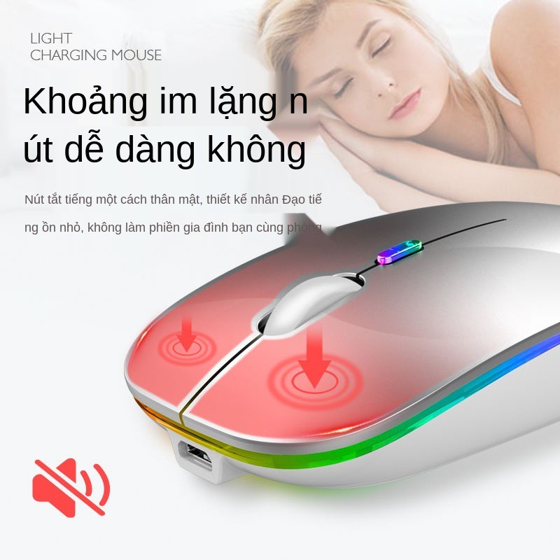 [Cũng có thể sử dụng iPad] Chuột không dây Bluetooth hai chế độ sạc Kuimulang tắt tiếng máy tính để bàn phổ thông <