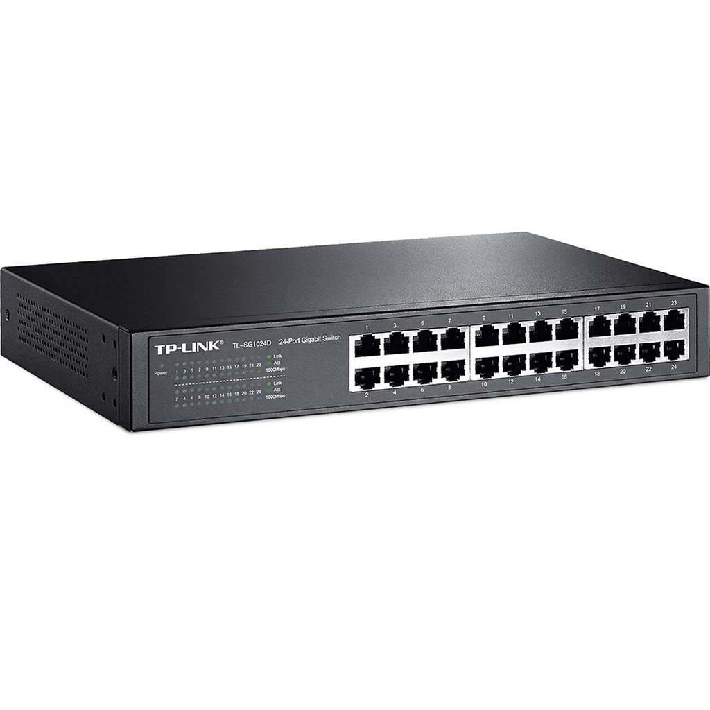 [Mã ELMALLCOIN hoàn 8% xu đơn 499K] Bộ Switch 24 cổng Gigabit chia mạng LAN TPLink TL-SG1024D