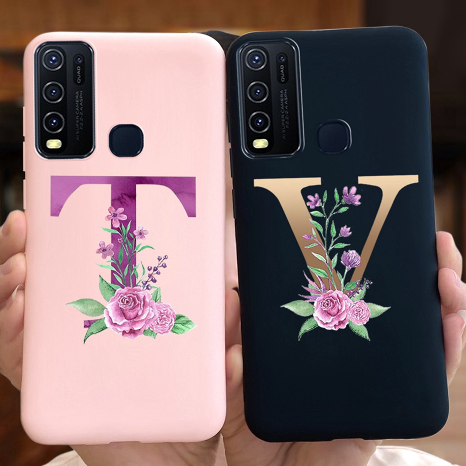 Ốp Điện Thoại Silicone Mềm Màu Trơn In Chữ Cho Vivo Y50 Y30 Case Vivo Y 50 1935 Vivo Y 30 1938