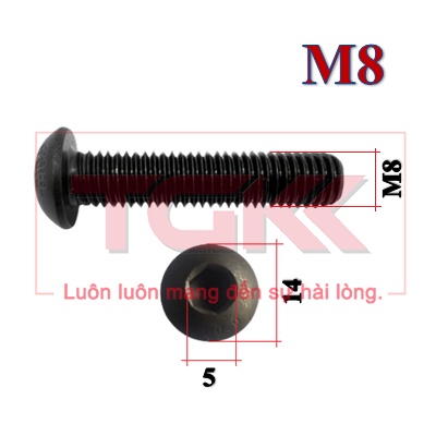 Bulong LGC chỏm cầu thép đen M8