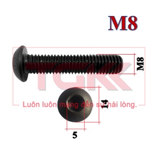 Bulong LGC chỏm cầu thép đen M8